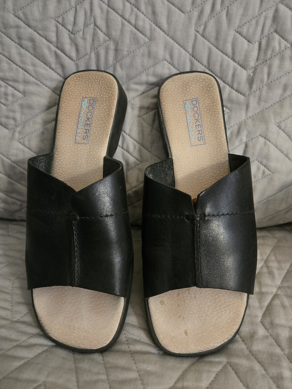 Dockers Daytona Women's Black Leather Slide Sandals 8.5M